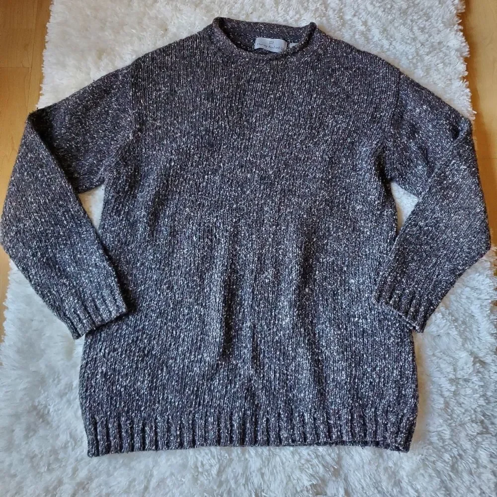 HARVEY ROTHSCHILD Men's Sweater Size Medium Brown‎ Wool / Silk Blend